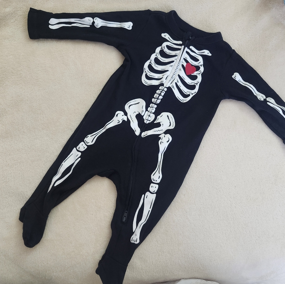 Old Navy Black Skeleton Onesie